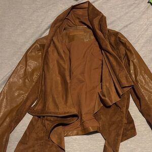 Blank NYC Rich Brown Suede and faux leather jacket